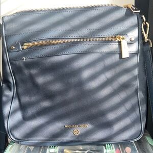 Michael Kors Midnight Blue Shoulder Bag with Gold Details